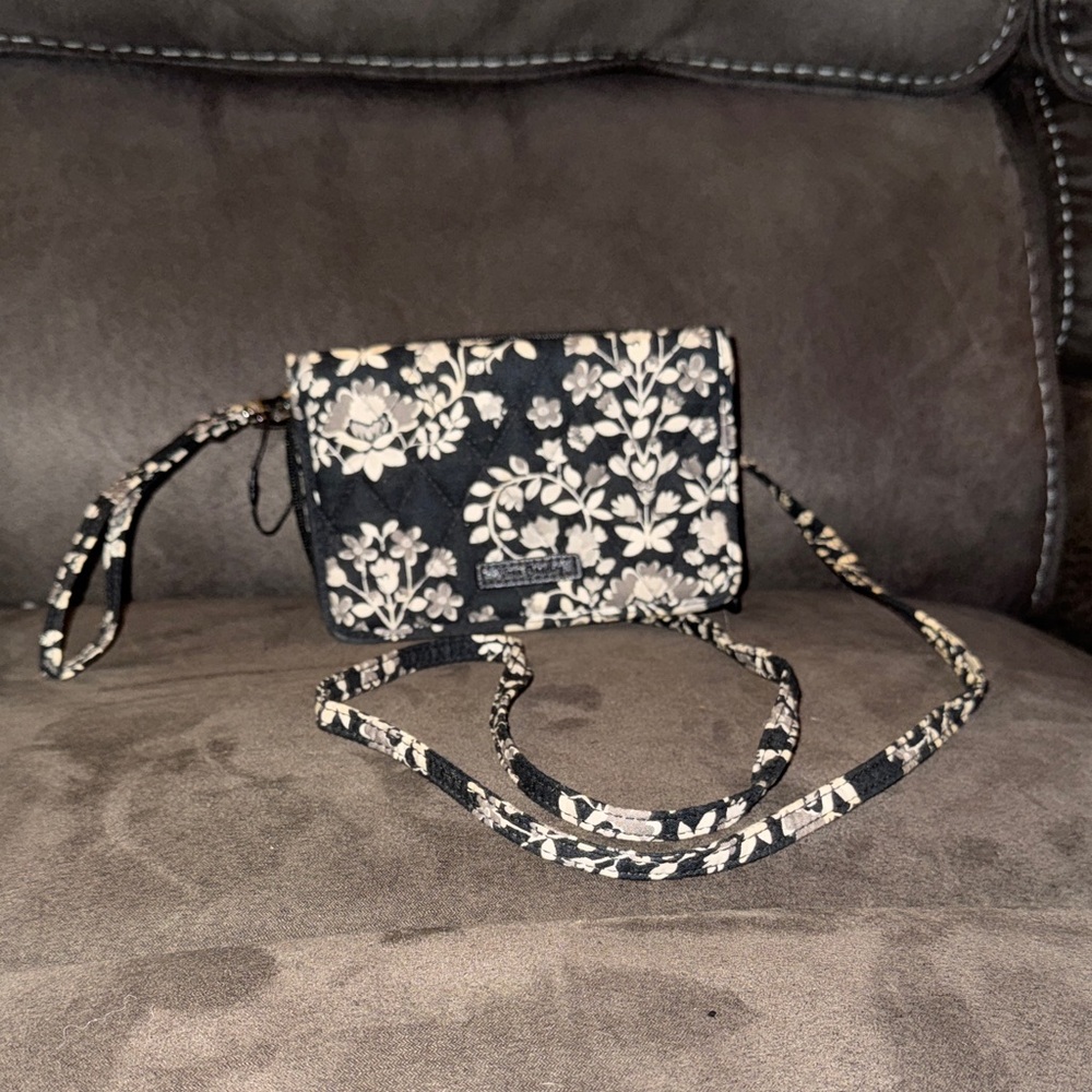 Floral Black and Cream Crossbody Bag